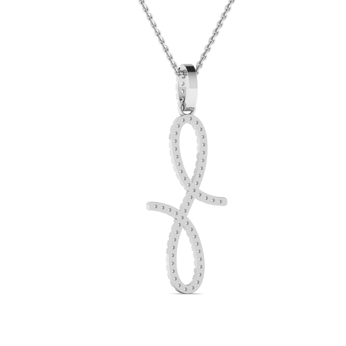 Oiza Pave Infinie Pendant Necklace in 18K Gold