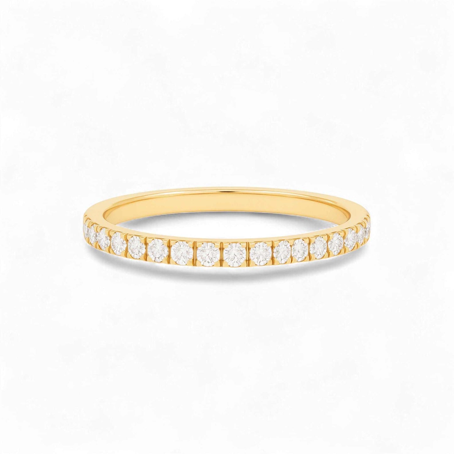 2MM Moissanite Pave Band in 10KT Gold