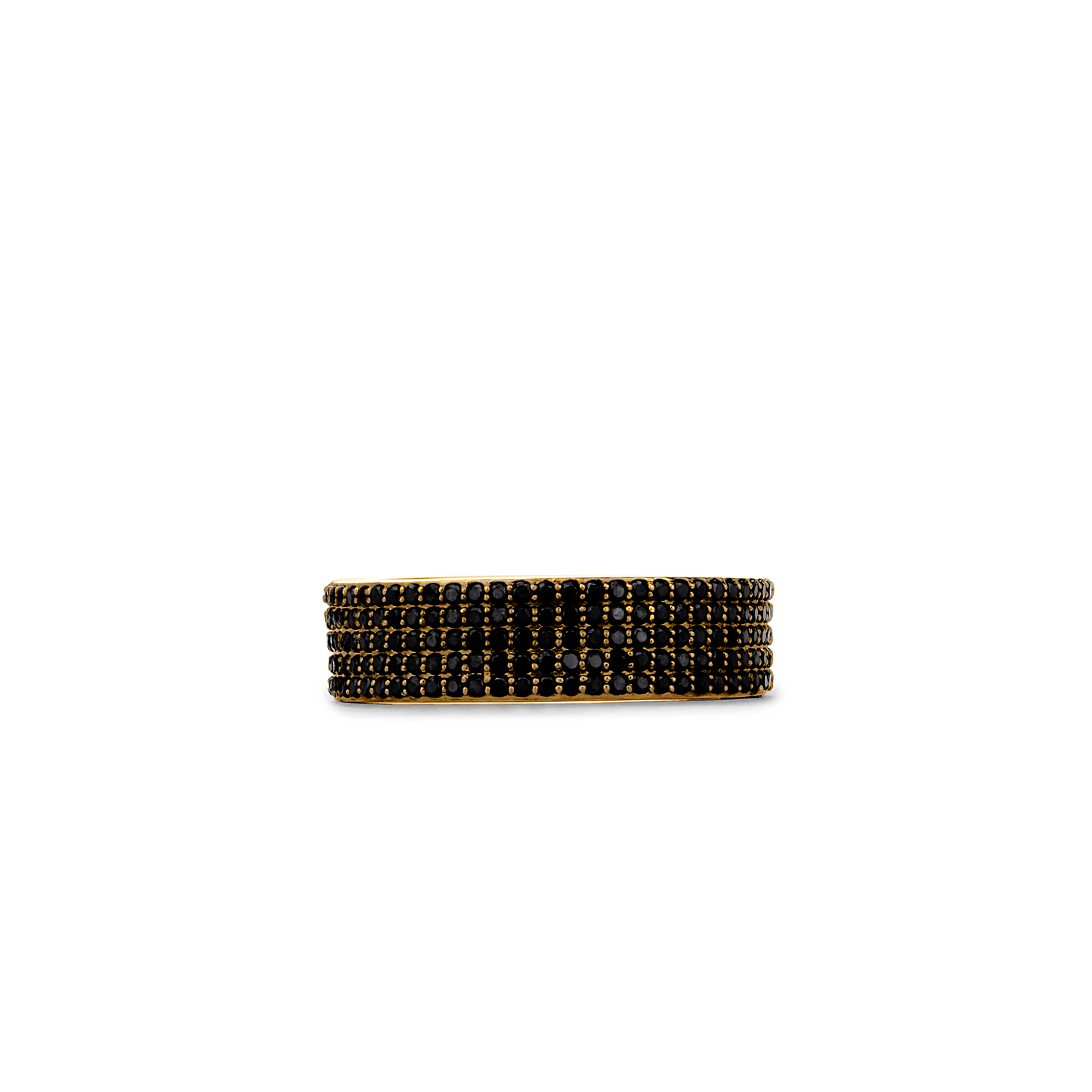 Black beaded bracelet on a white background