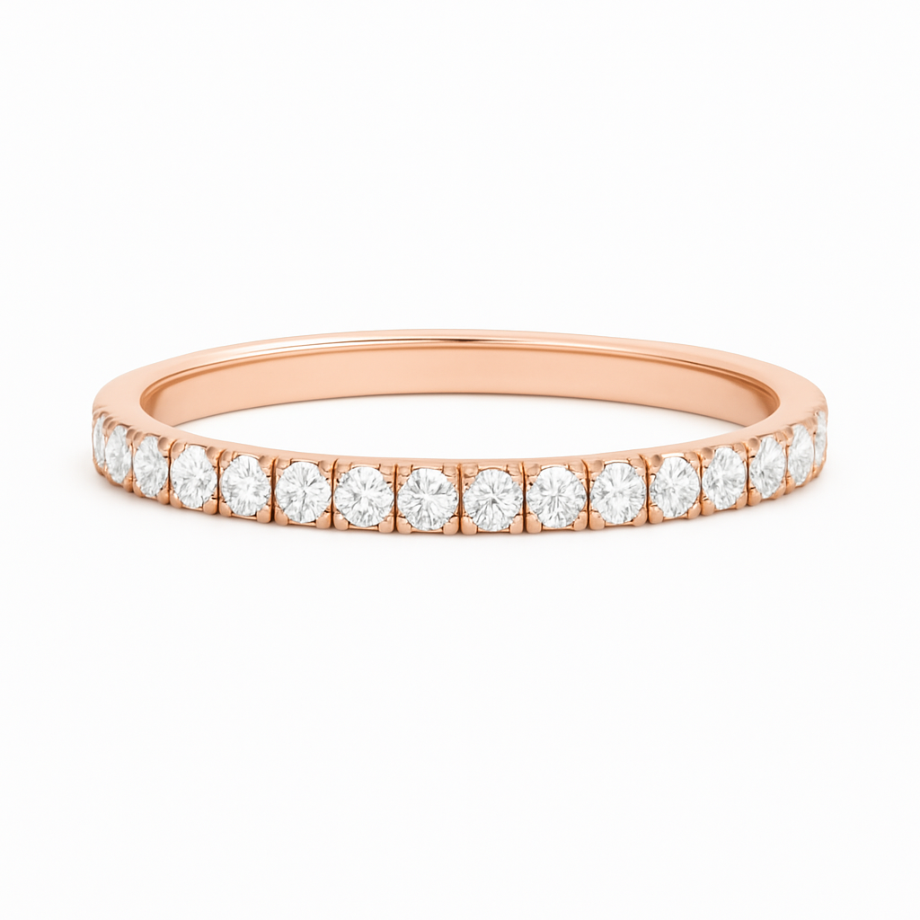 2MM Pave Natural Diamond Band in 18K Gold