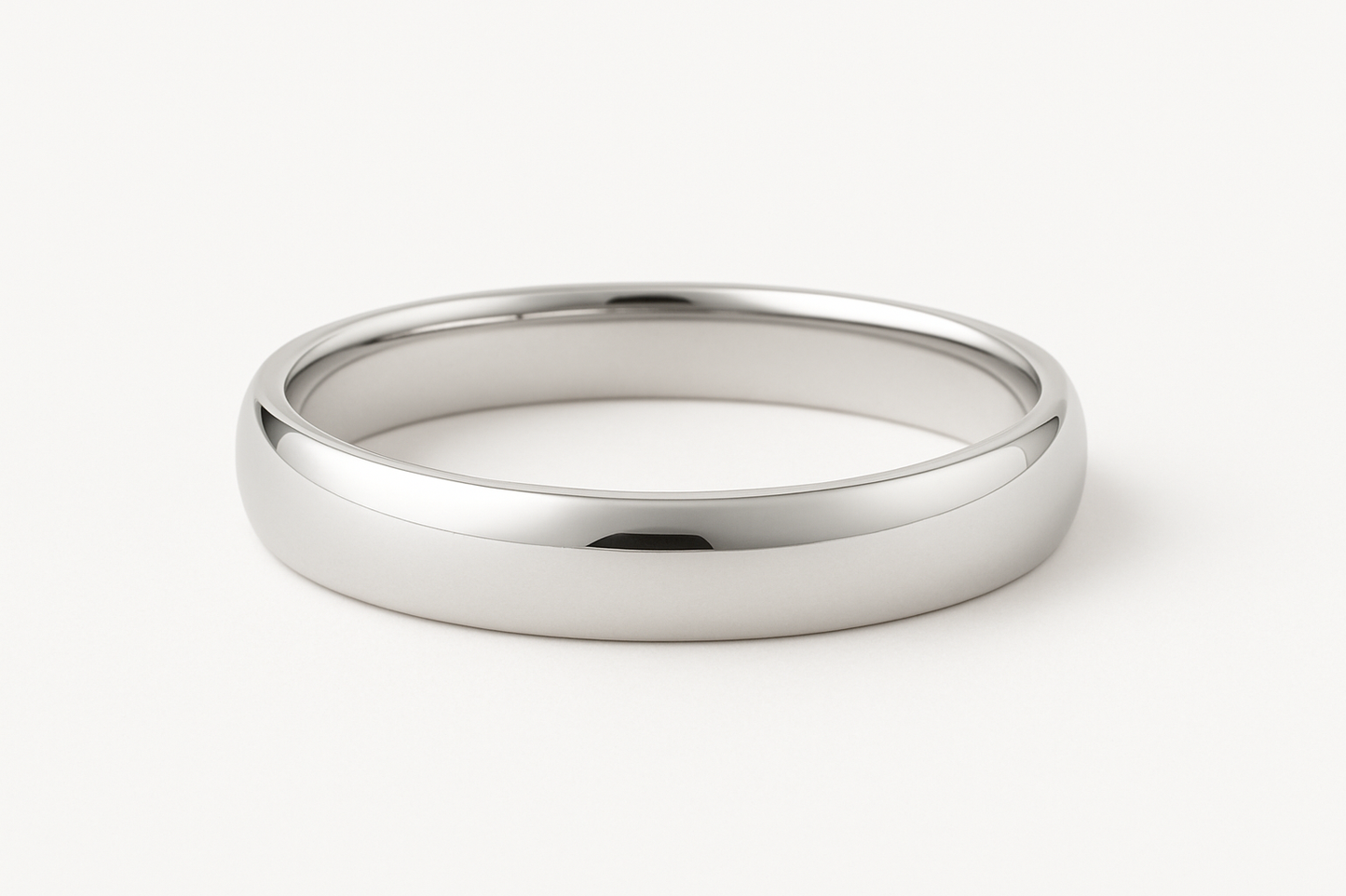 Silver ring on a white background