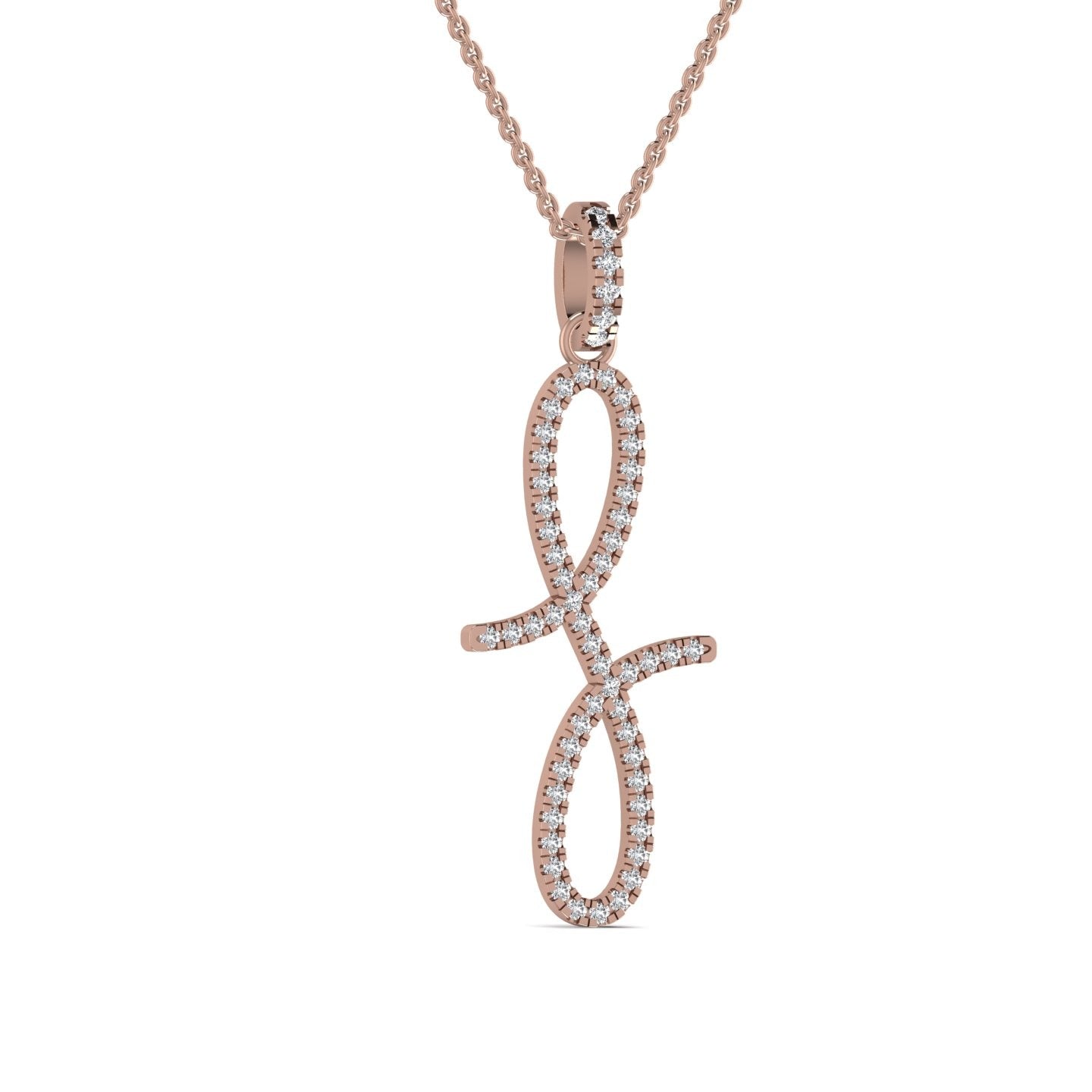 Oiza Pave Infinie Pendant Necklace in 18K Gold