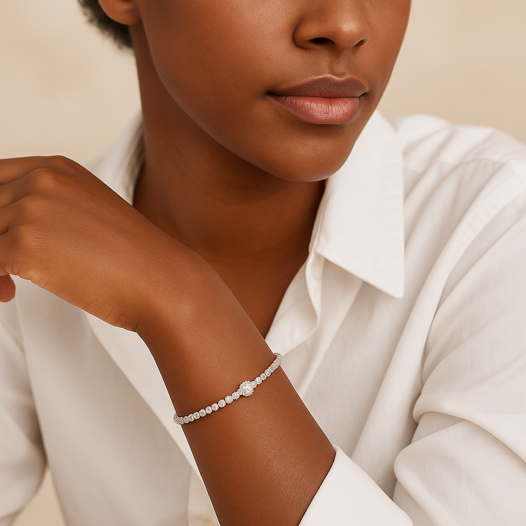 Anu Moissanite Bracelet in 925 Sterling Silver