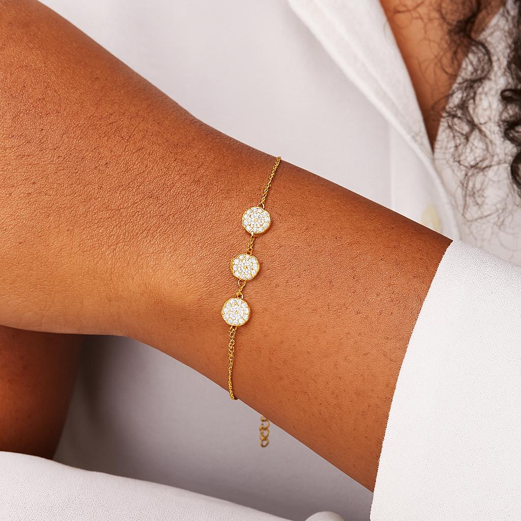 Ava Tri Diamond Bracelet in 18K Gold