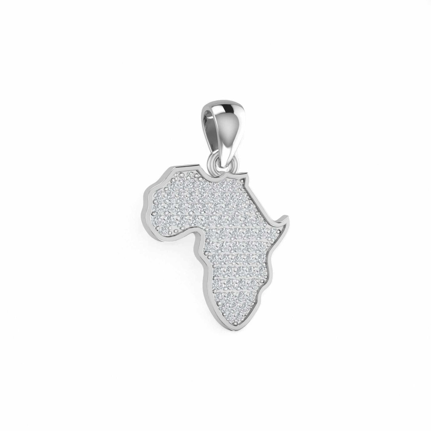 African Heritage Map Diamond Pendant in 18KT Gold