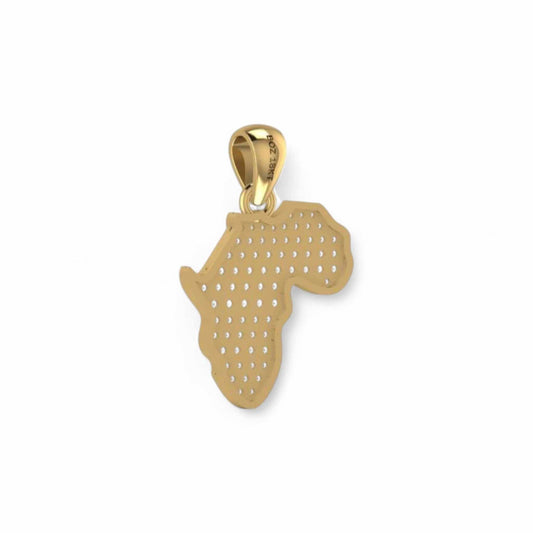 African Heritage Map Diamond Pendant in 18KT Gold