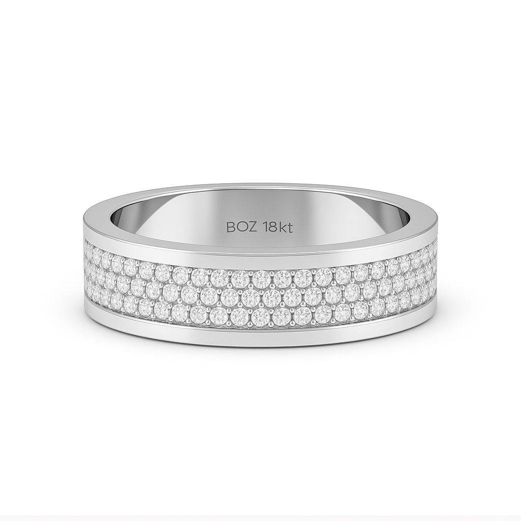 Alexx Natural Diamond Band in 18K Gold