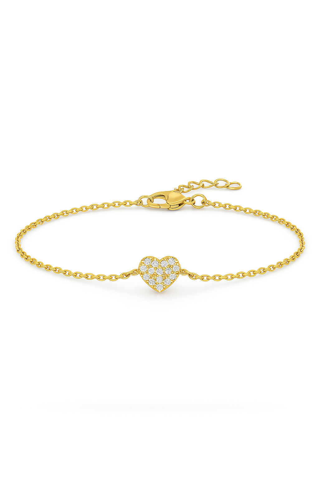 Ava Heart Diamond Bracelet in 18K Gold
