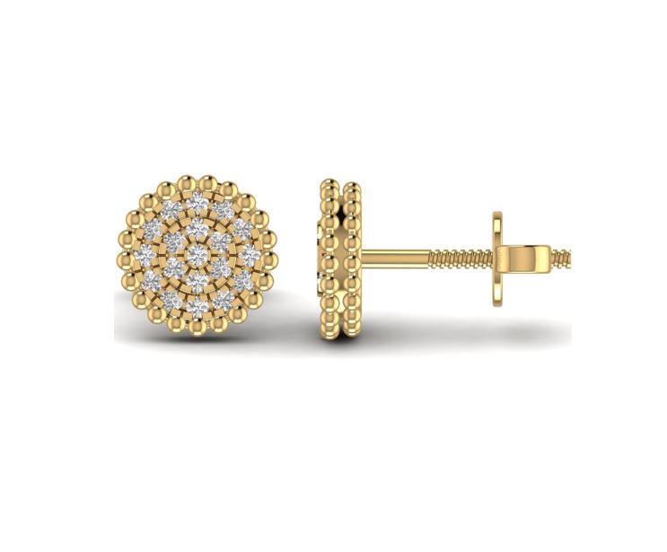 Ava Mini Natural Diamond Studs in 18K Gold