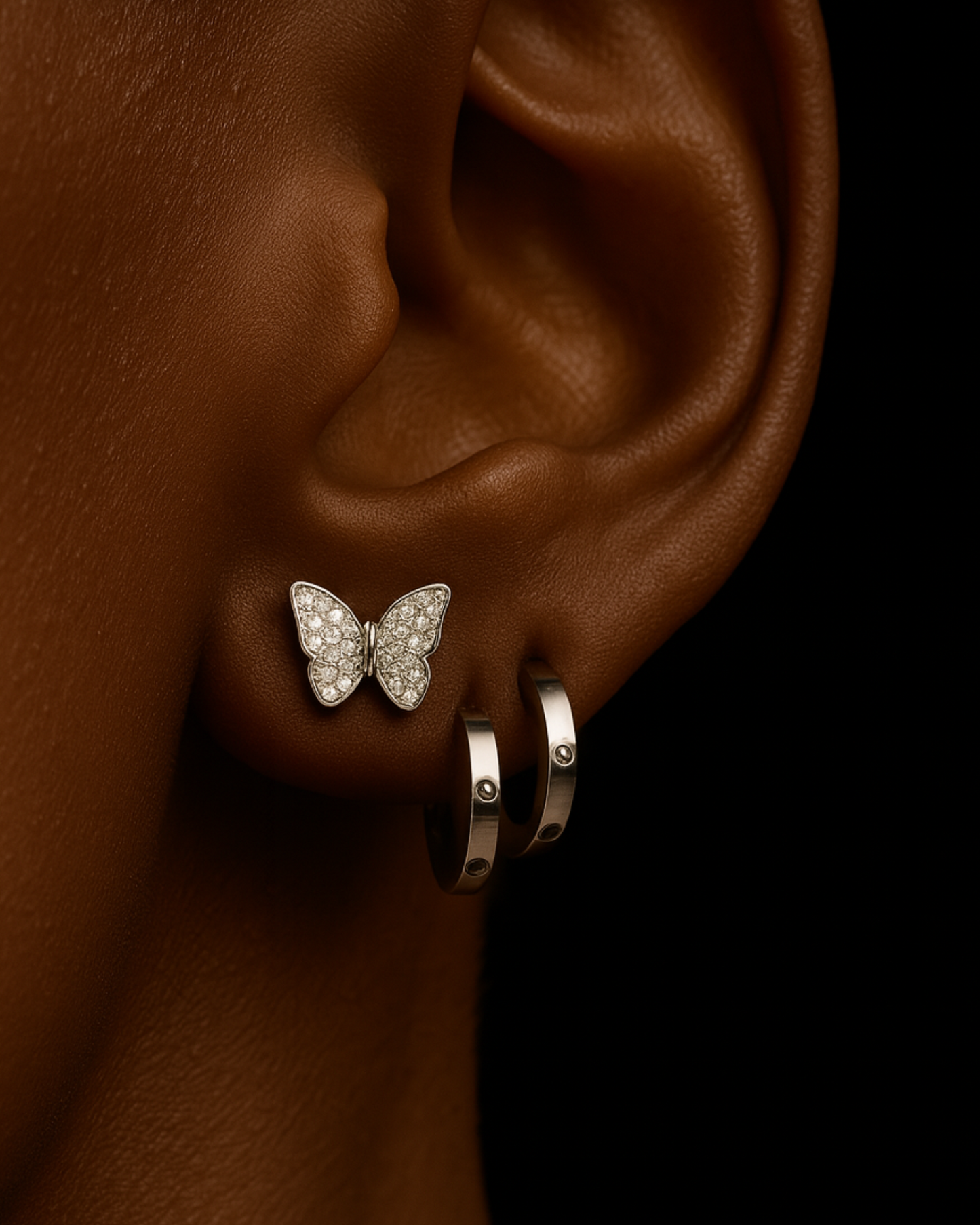 Noor Butterfly Natural Diamond Cluster Earrings in 18K Gold