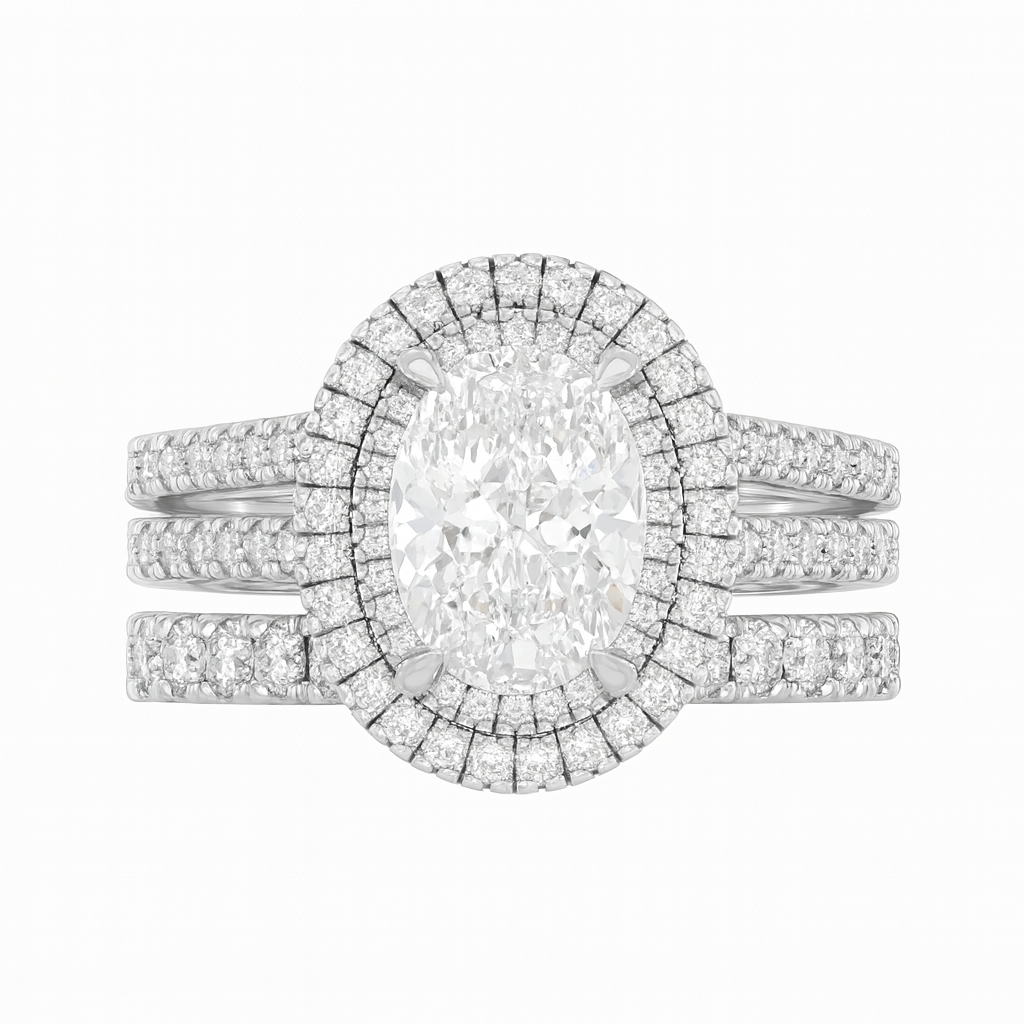 Diamond ring with a white background