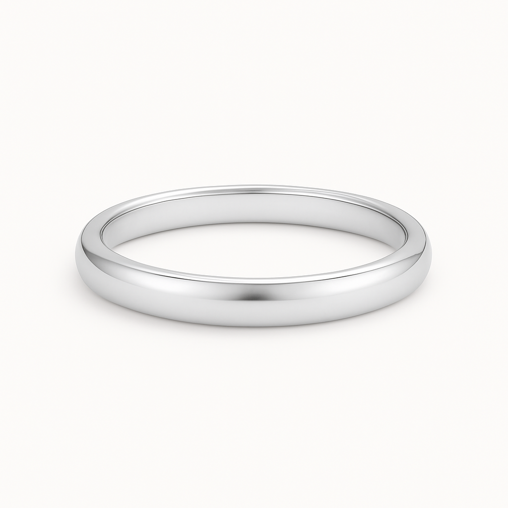 Silver ring on a white background