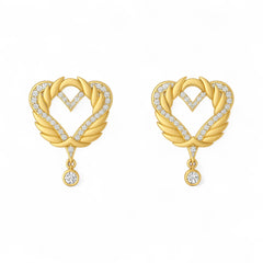 Golden Embrace Natural Diamond Earrings in 18K Gold