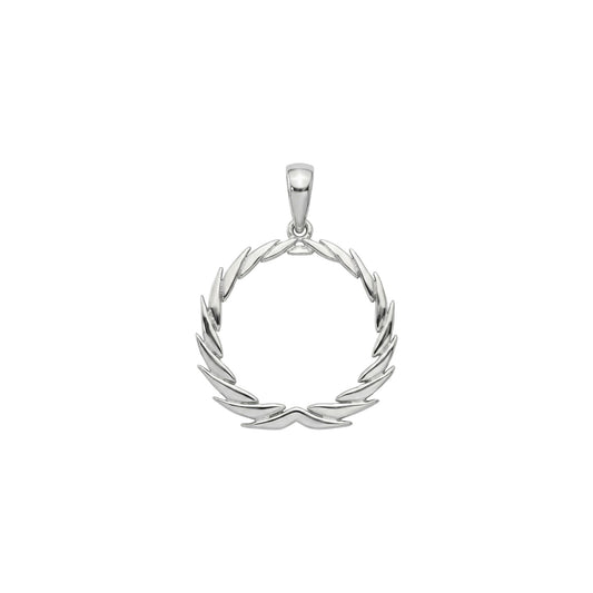 Silver wreath pendant on a white background