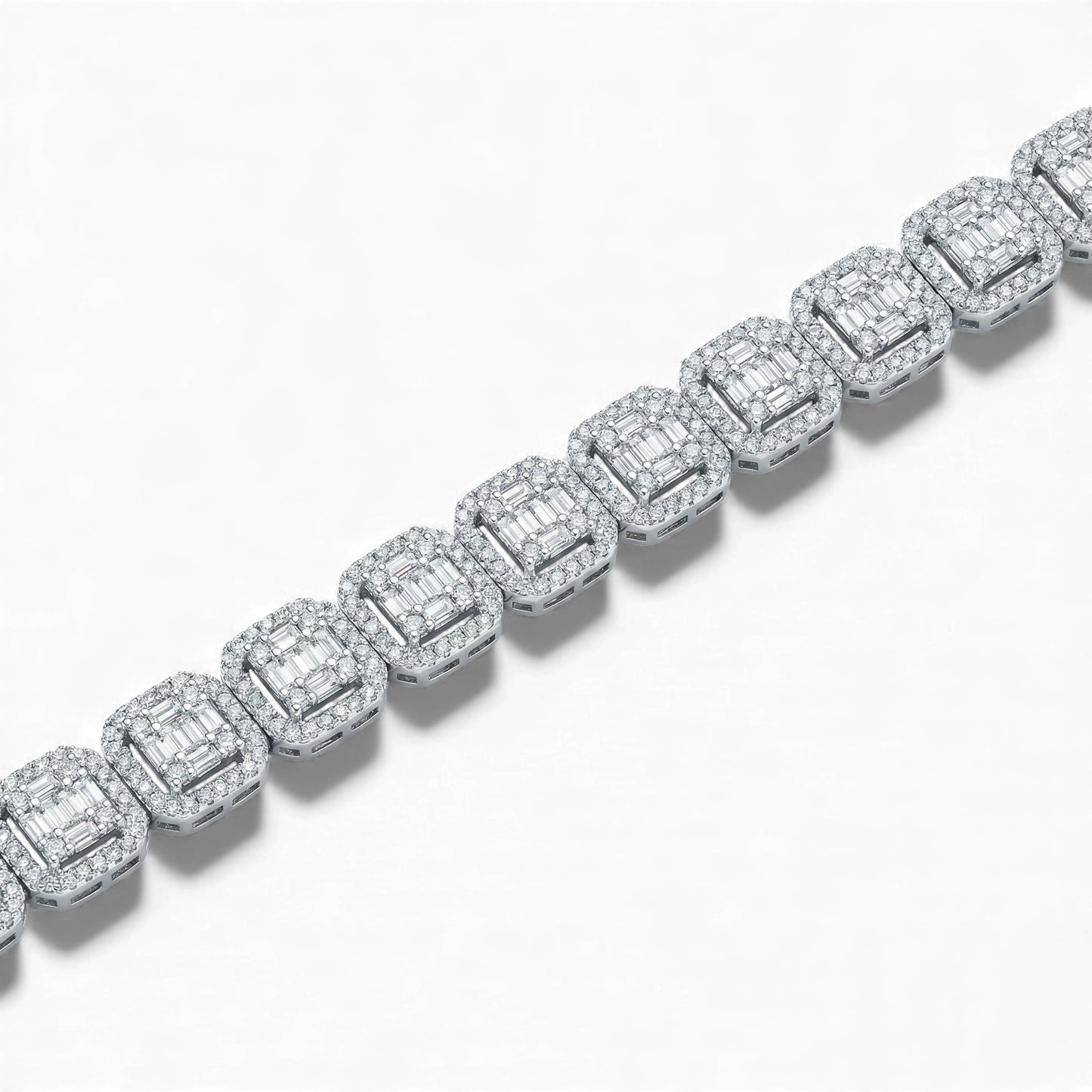 Diamond bracelet on a white background