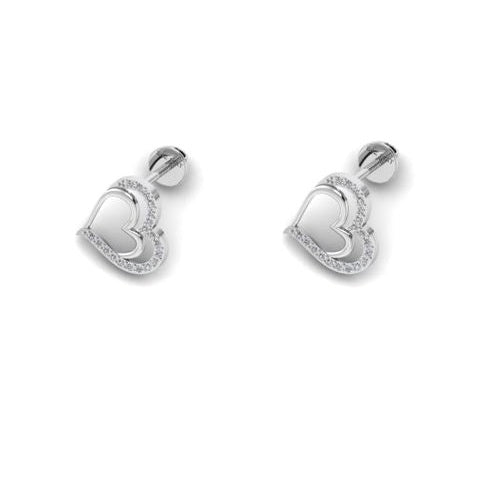 Graceful Heart Studs in 18K Gold