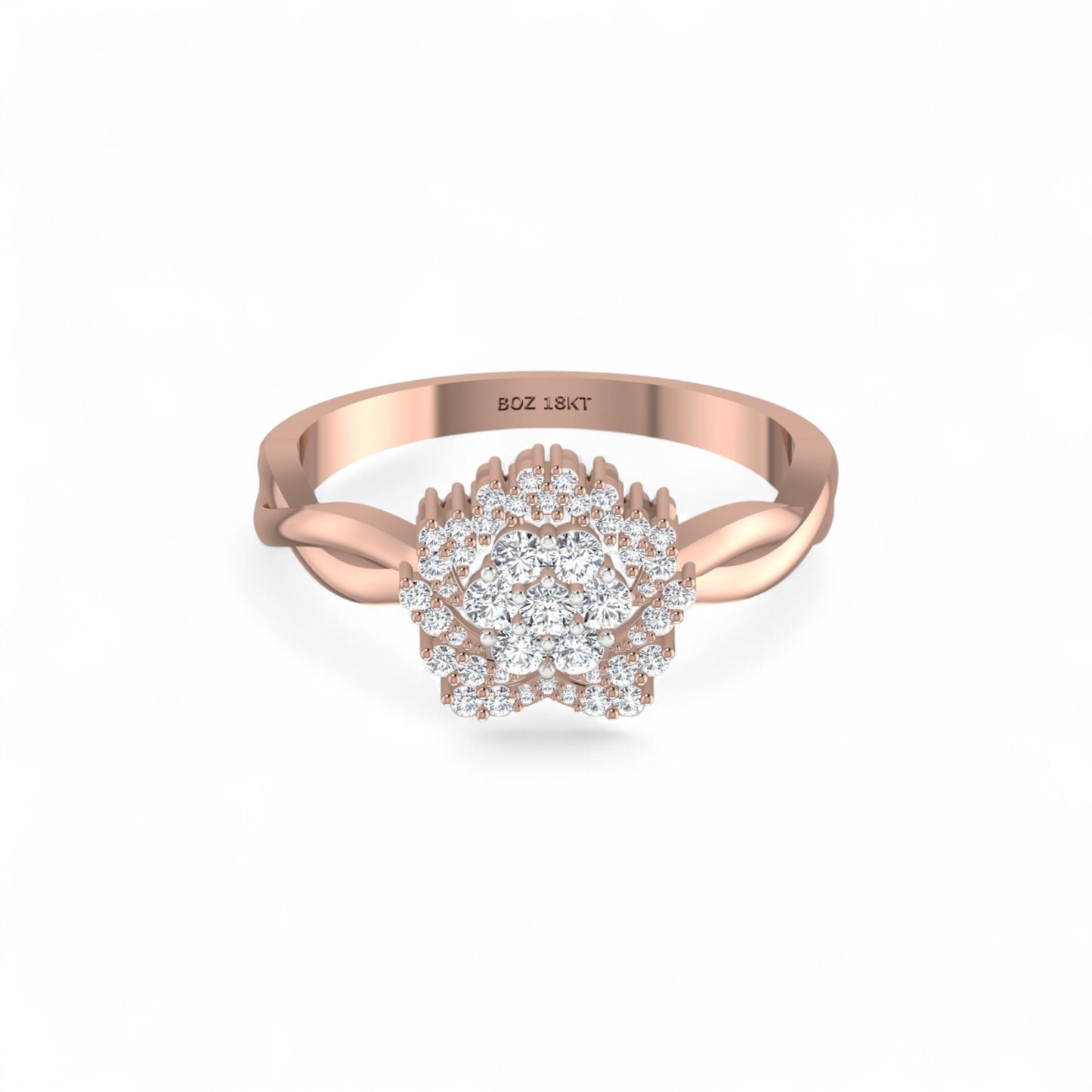 BOZ Forever Natural Diamond Engagement Ring in 18K Gold