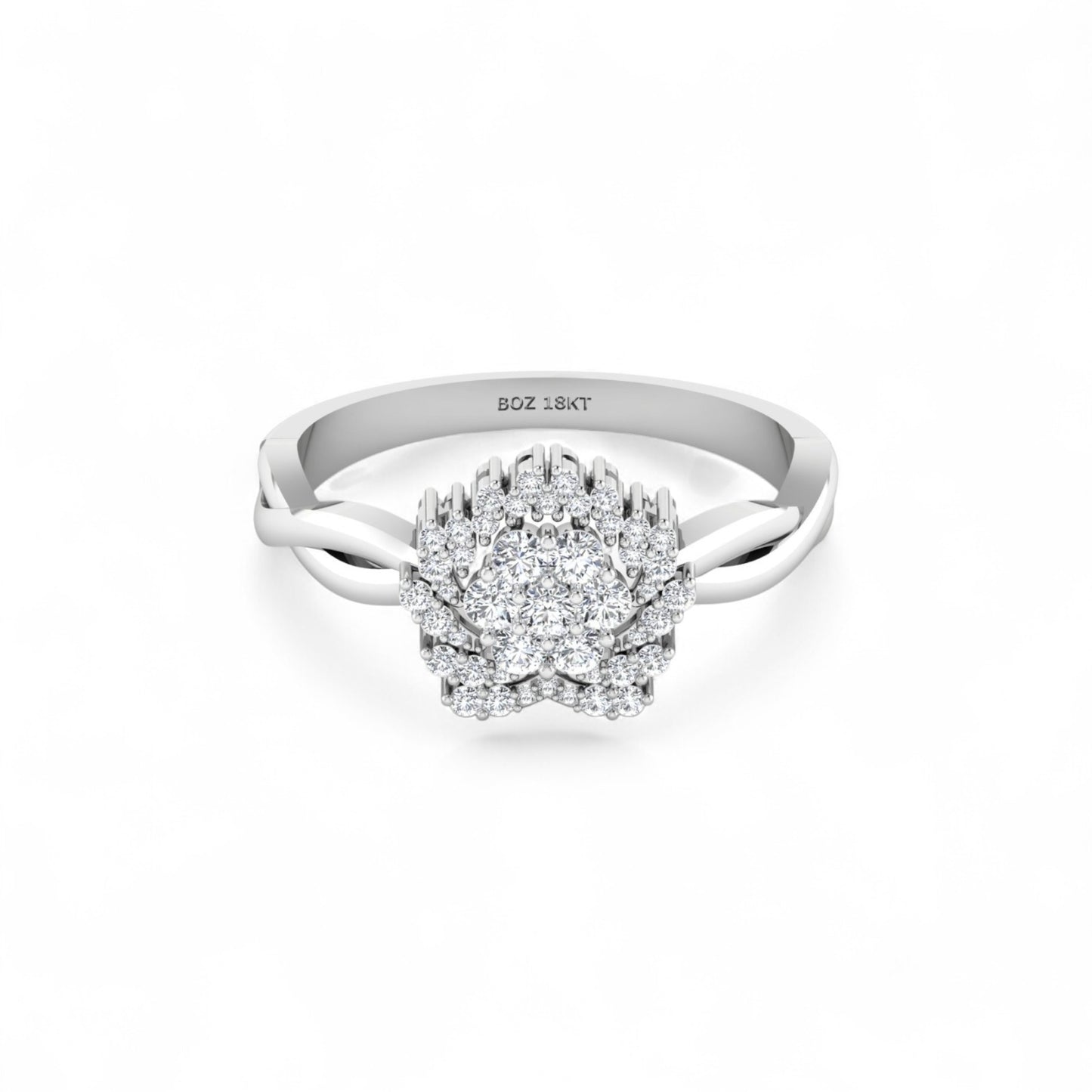BOZ Forever Natural Diamond Engagement Ring in 18K Gold