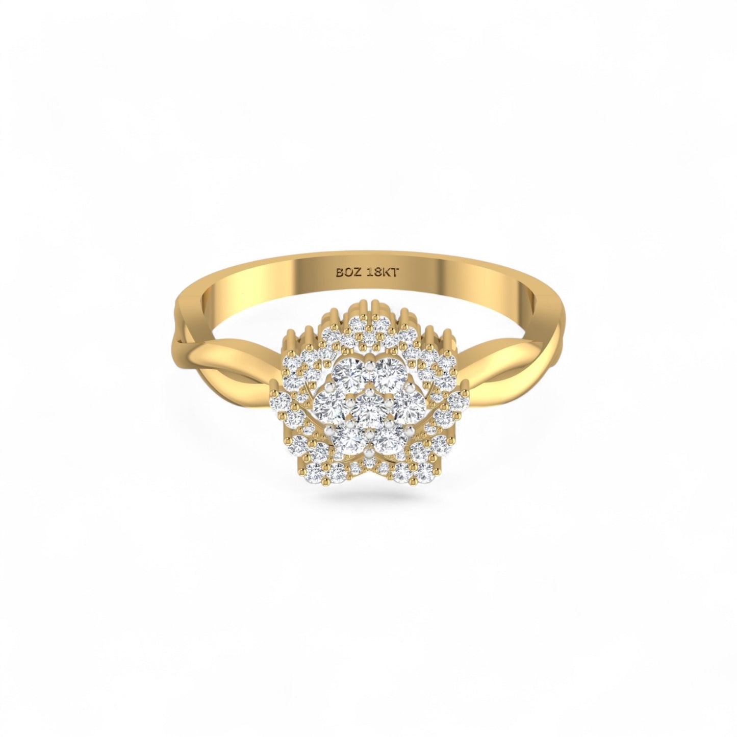 BOZ Forever Natural Diamond Engagement Ring in 18K Gold