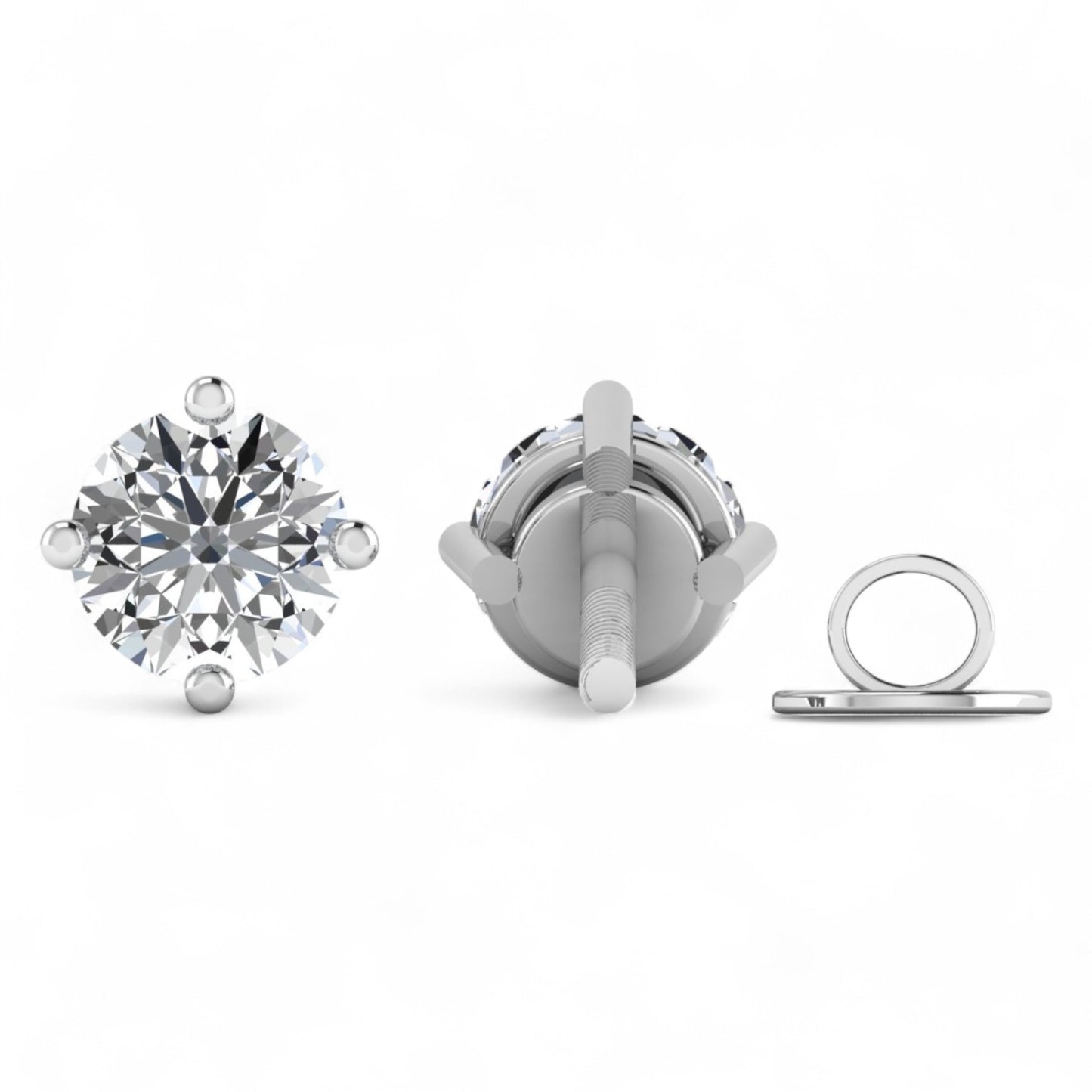 ICT Solitaire Lab Grown Diamond Studs in 18K Gold