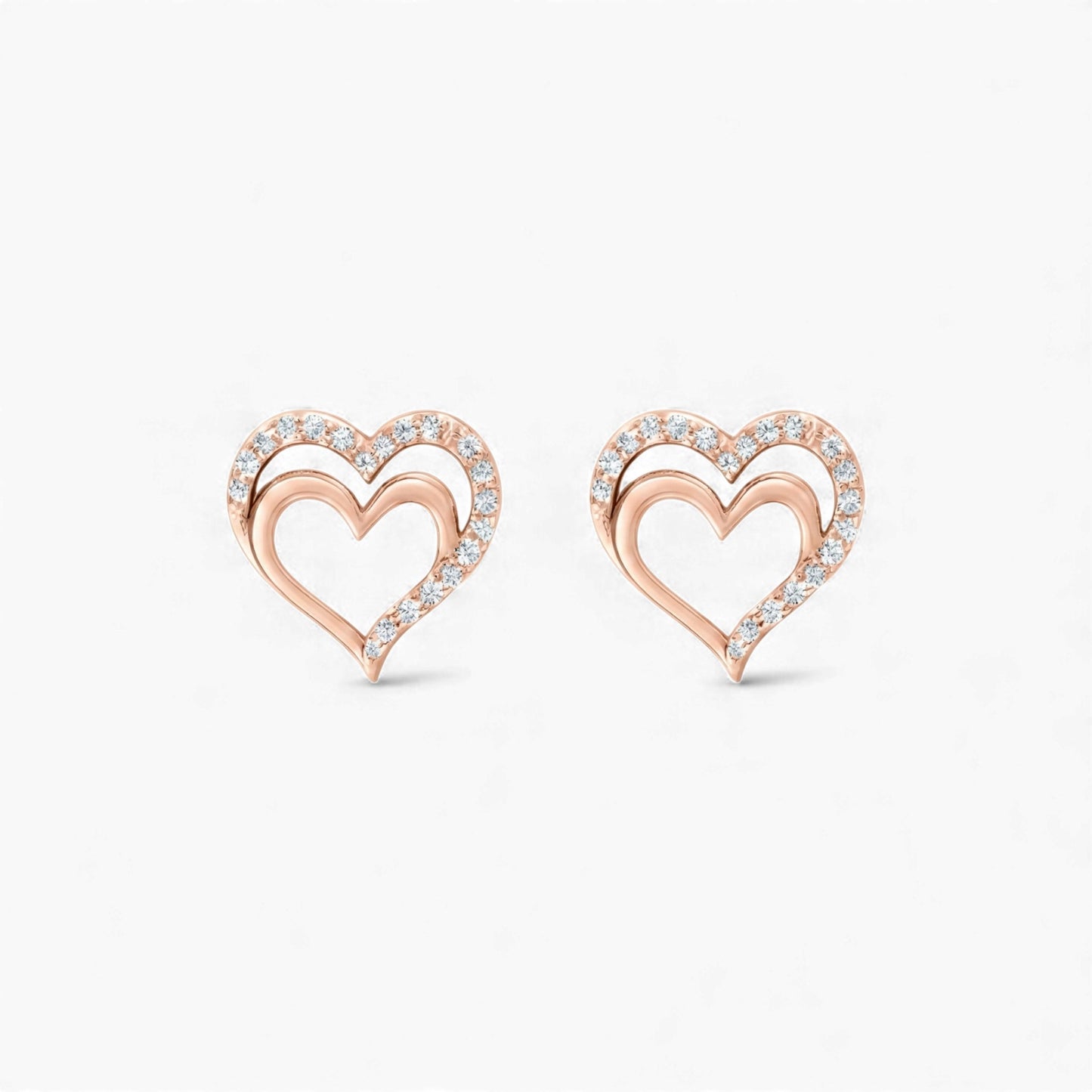 Graceful Heart Studs in 18KT Gold