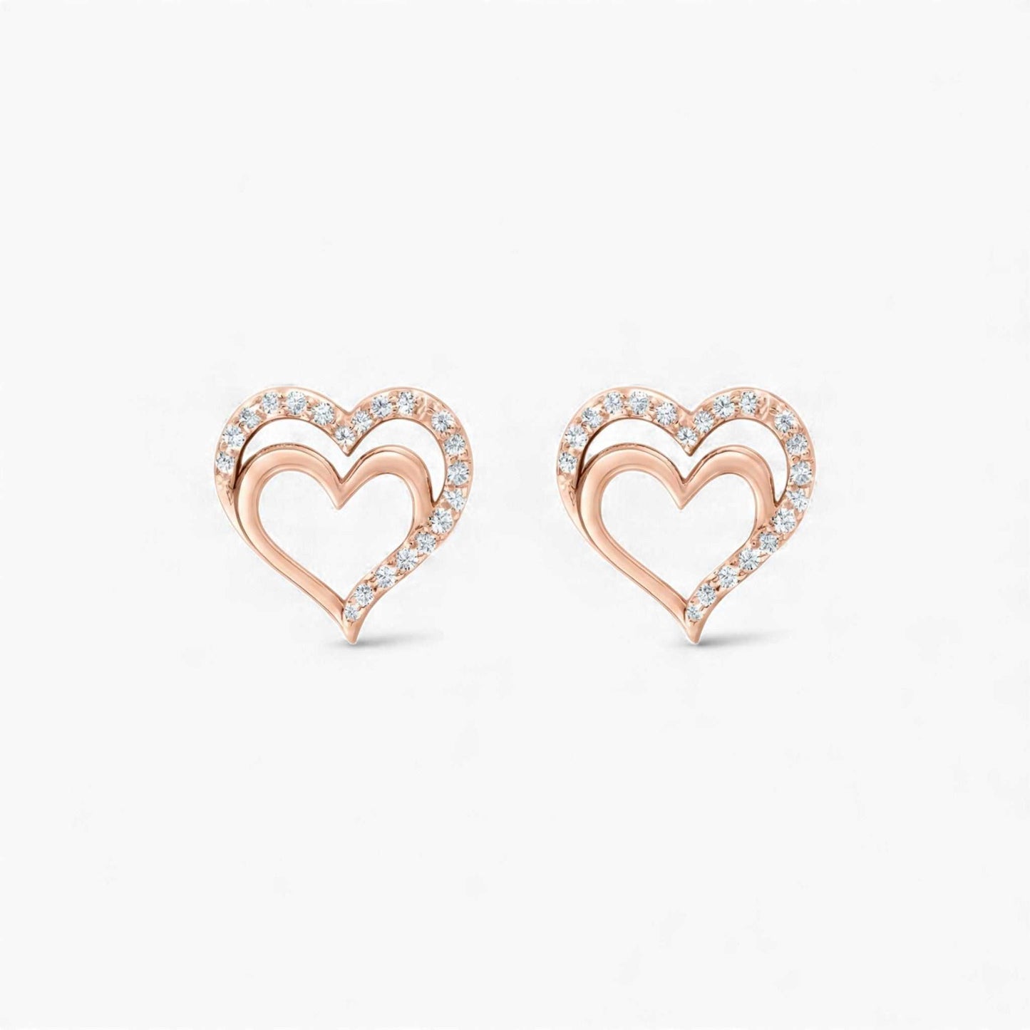 Graceful Heart Studs in 18KT Gold