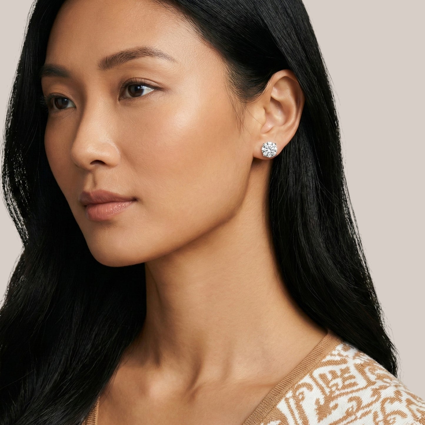 ICT Solitaire Lab Grown Diamond Studs in 18KT Gold