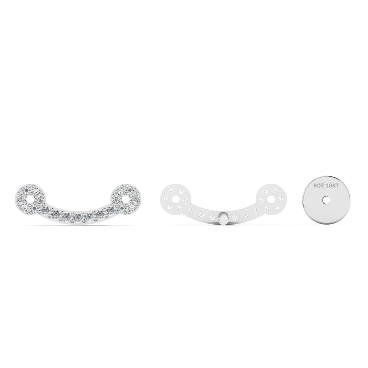 Three silver jewelry components on a white background