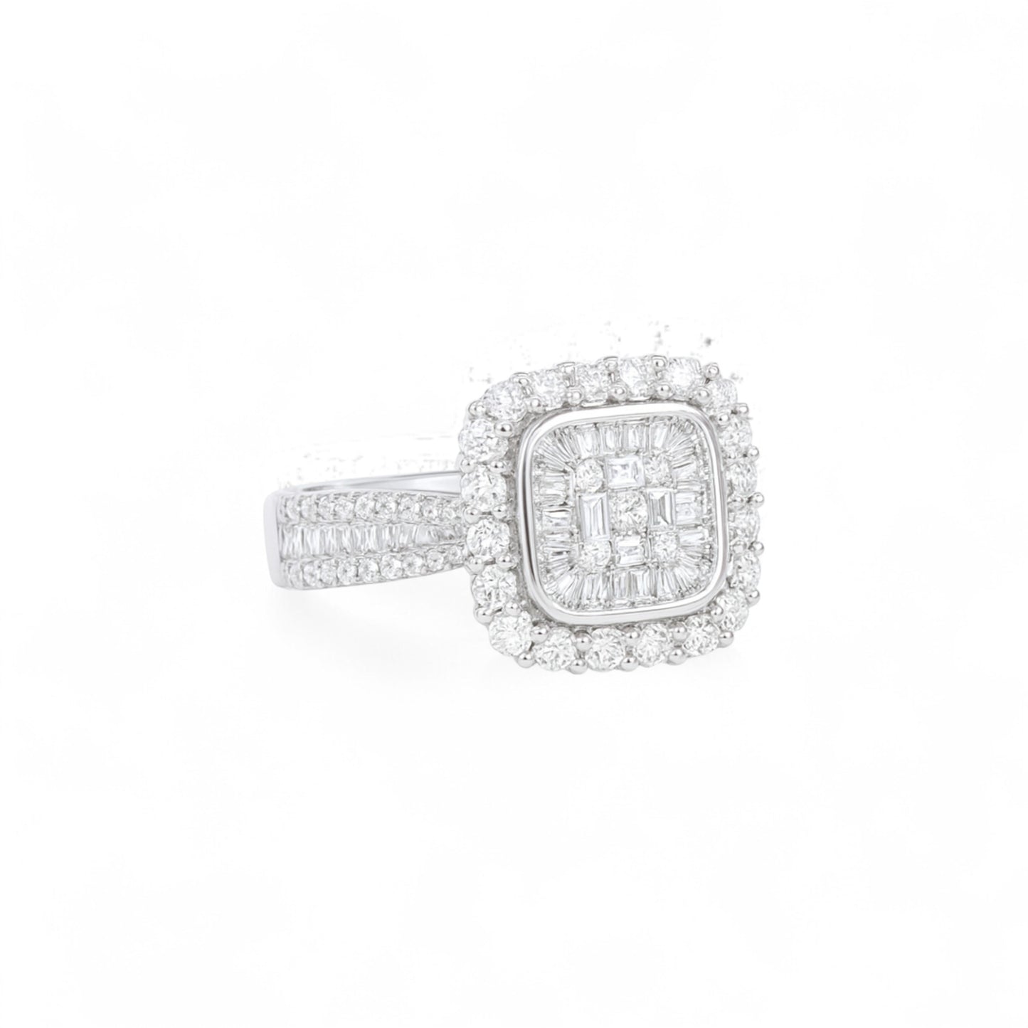 Reem Square Baguette Cut Ring in 18K Gold