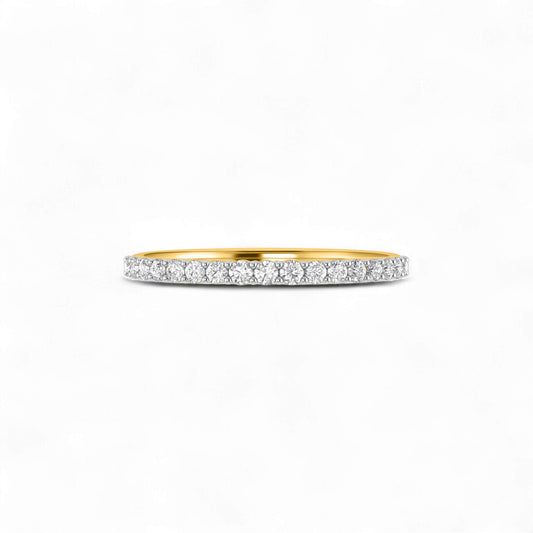 1.5MM Pave Diamond Band in 10KT Gold