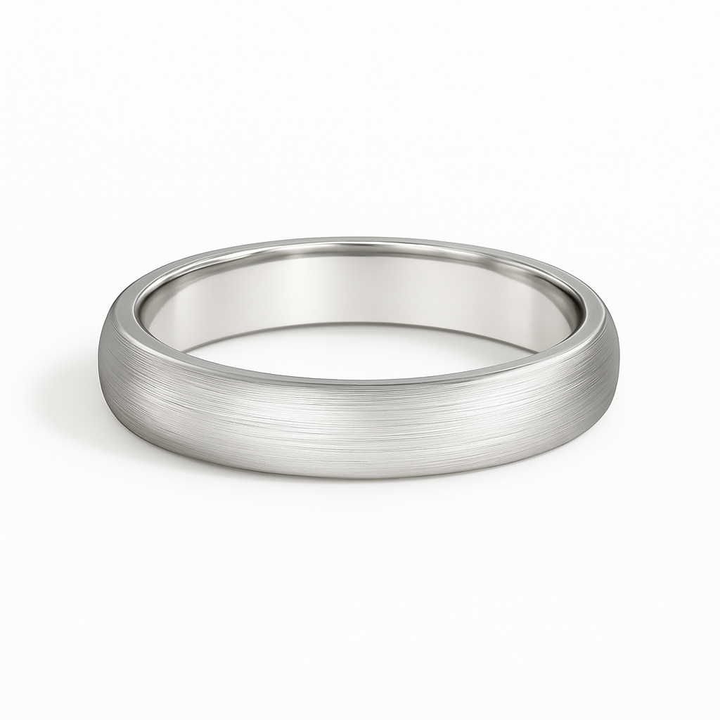 Silver ring on a white background