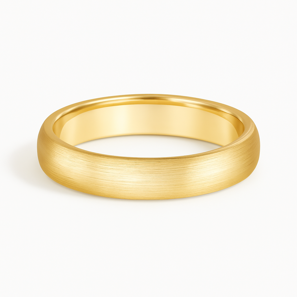 Gold ring on a white background