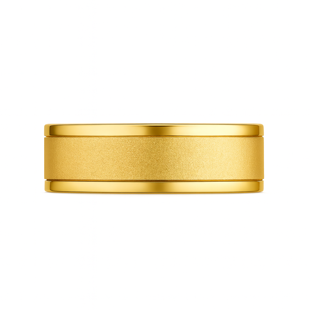 Gold ring on a white background