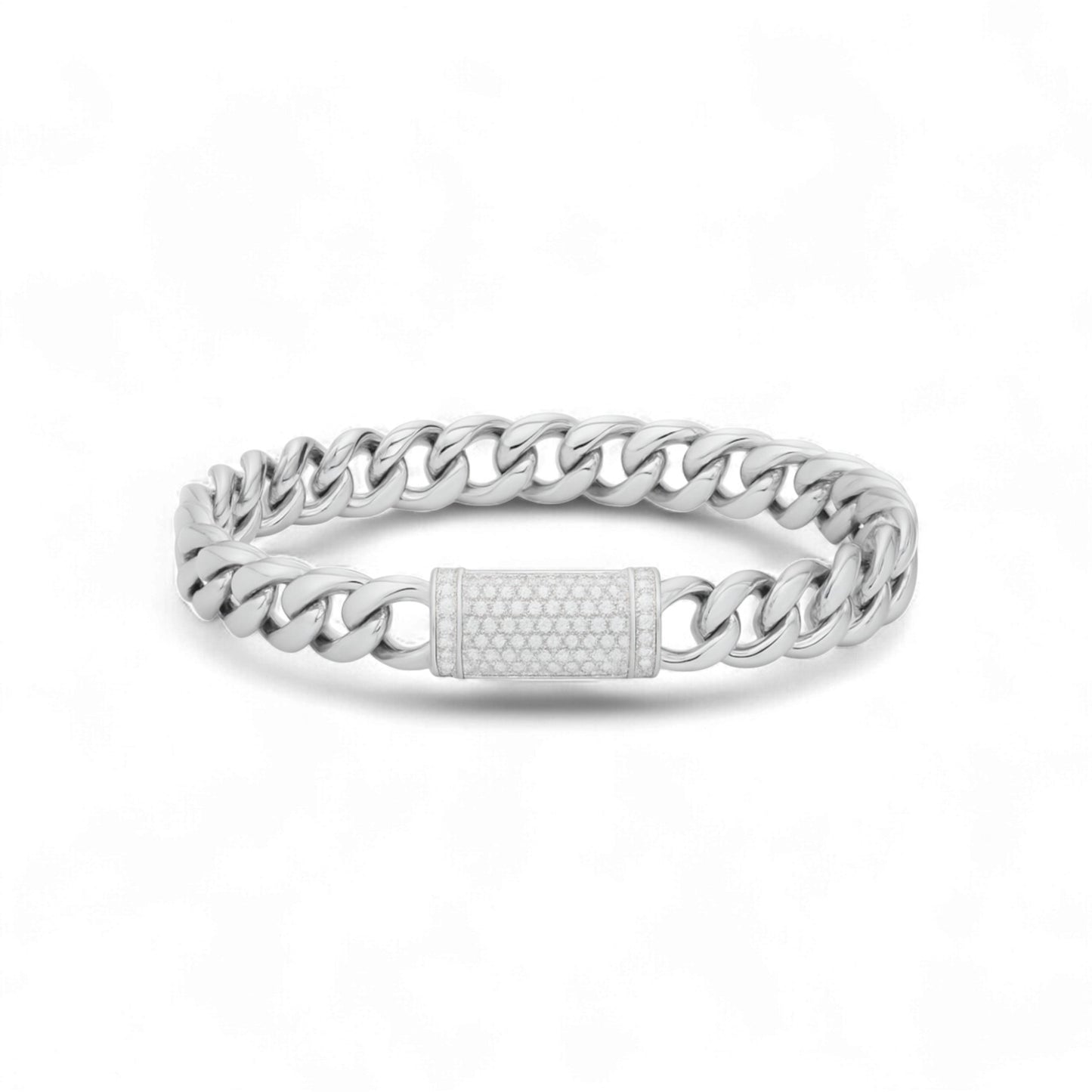 Cuban Link Moissanite Bracelet in 925 Sterling Silver