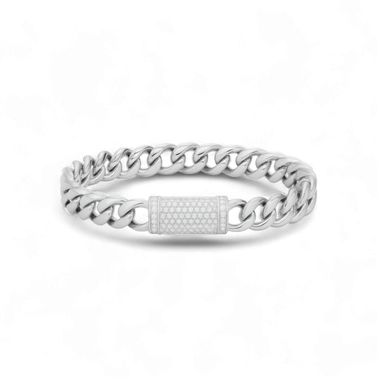 Cuban Link Moissanite Bracelet in 925 Sterling Silver
