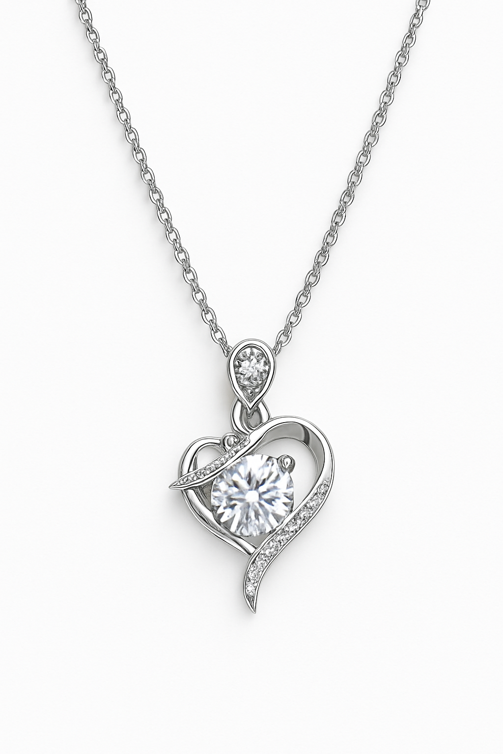 Desiree Heart Moissanite Necklace in 925 Sterling Silver