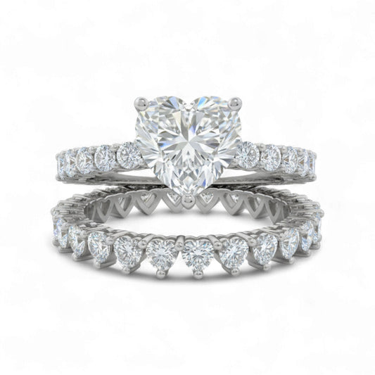 Heart Moissanite Bride set in 18KT Gold
