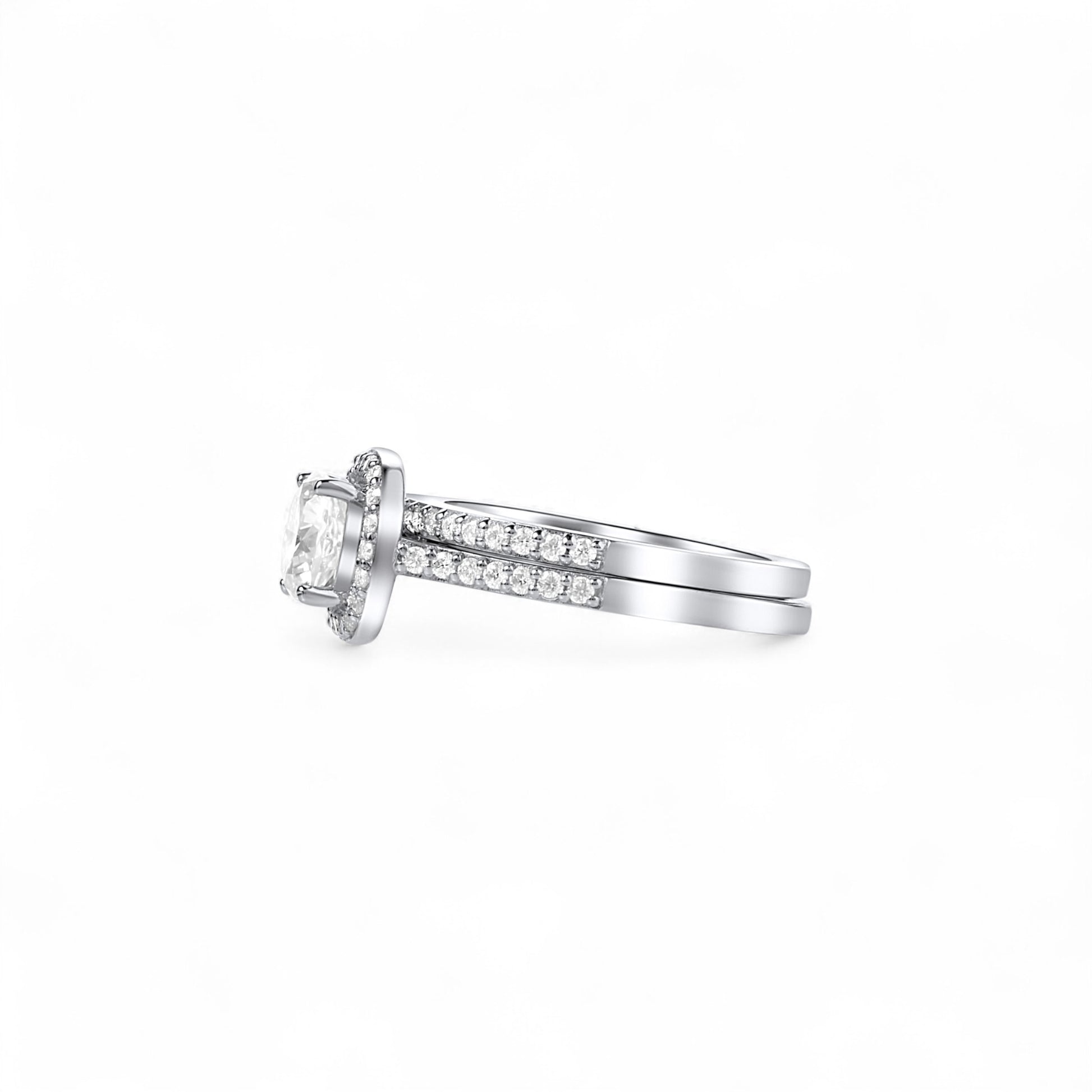 Diamond ring with a white background