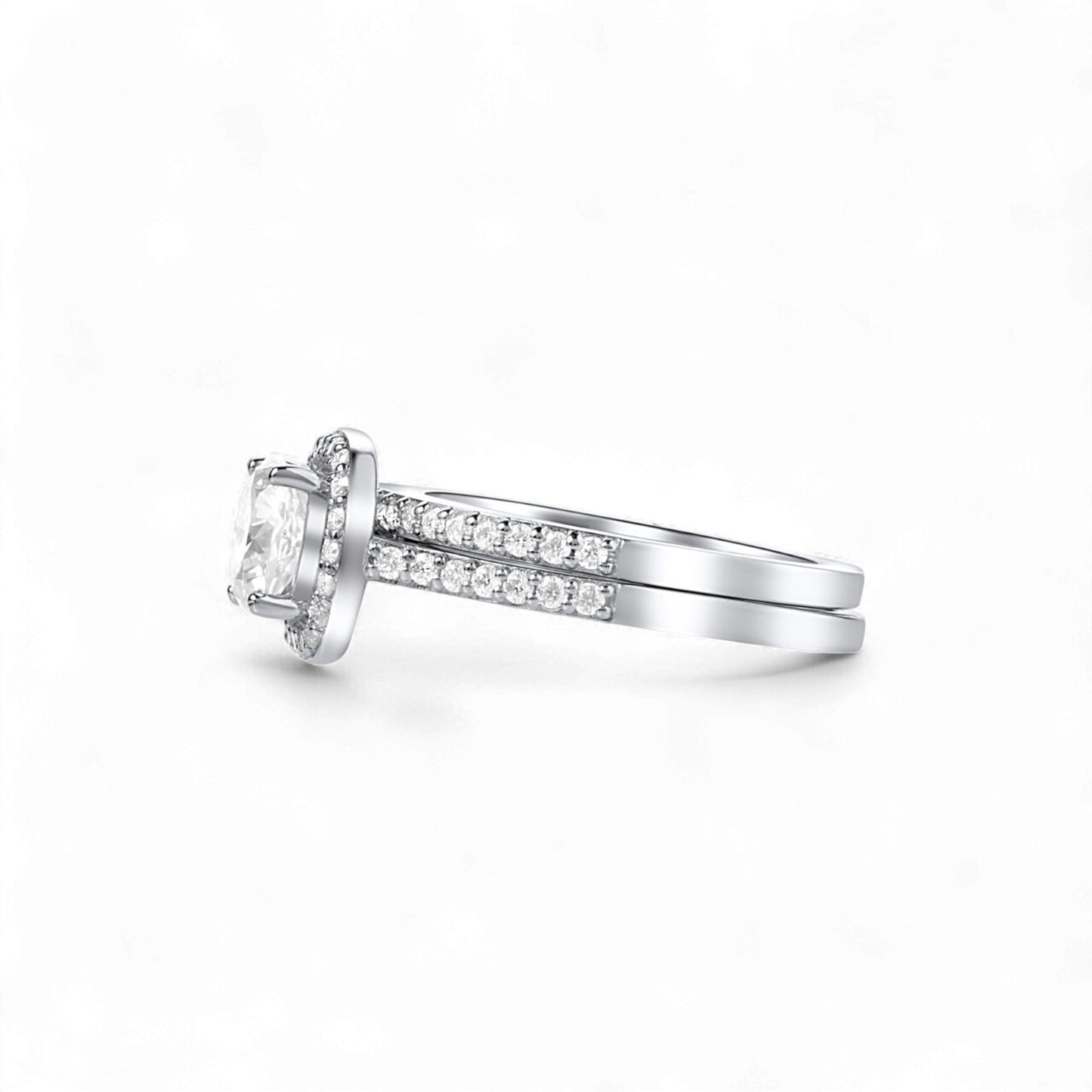 Diamond ring with a white background