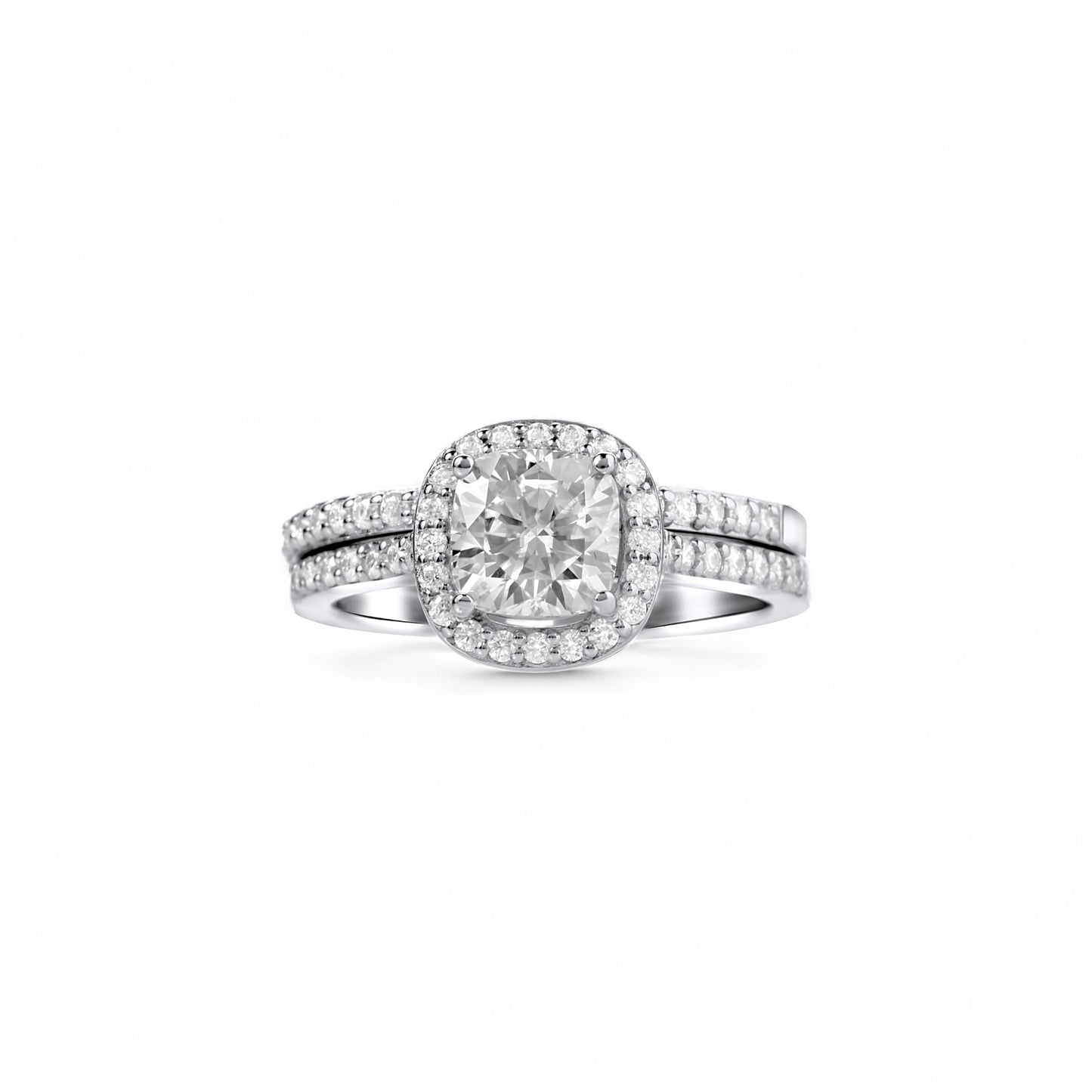 Diamond ring with a white background