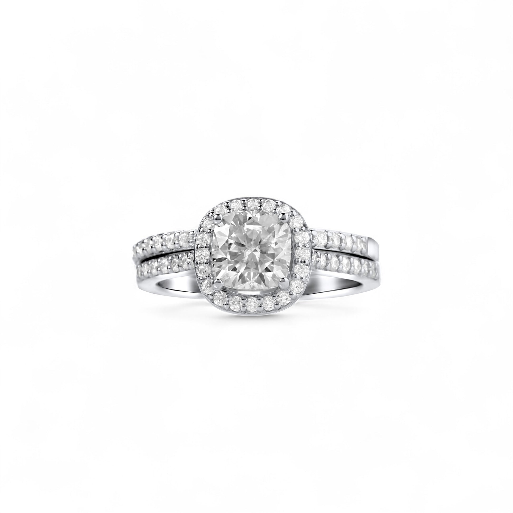 Diamond ring with a white background