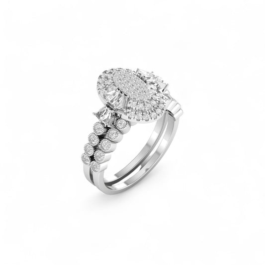 Diamond ring with a white background