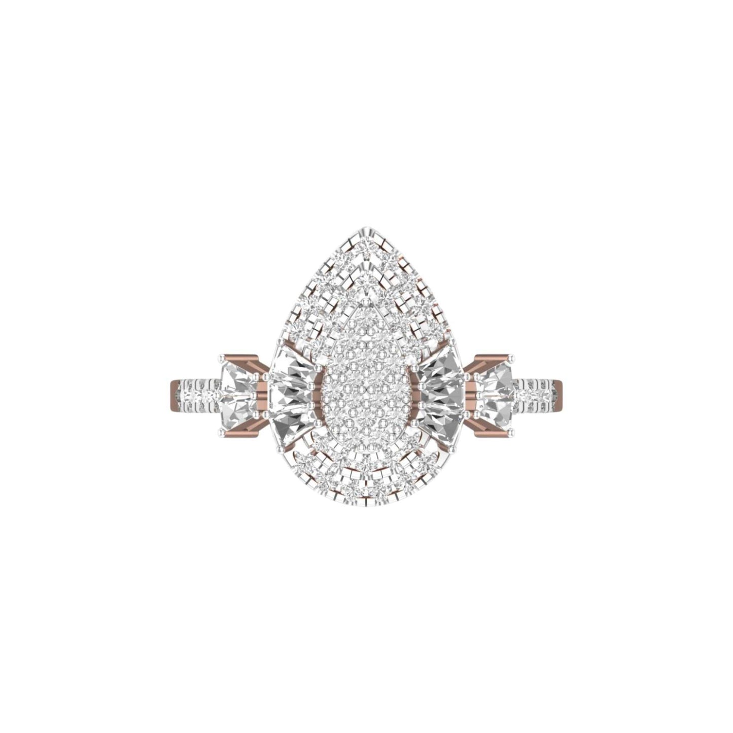 Lucy Pear Cut Diamond Engagement Ring in 18KT Gold