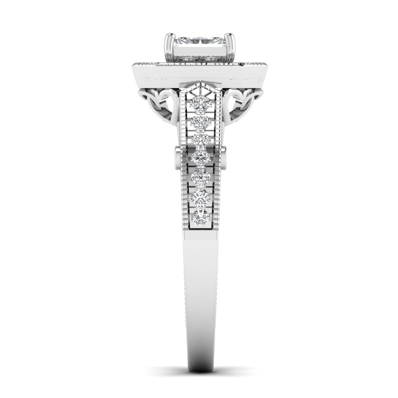 Diamond ring with a white background