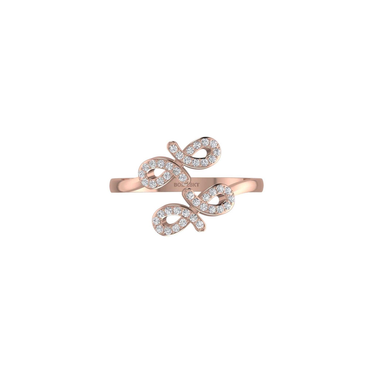 Oiza Infinie Cuff Pave Diamond Ring in 18KT Gold
