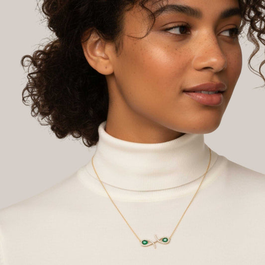 Oiza Infinie Gemstone Necklace in 18KT Gold