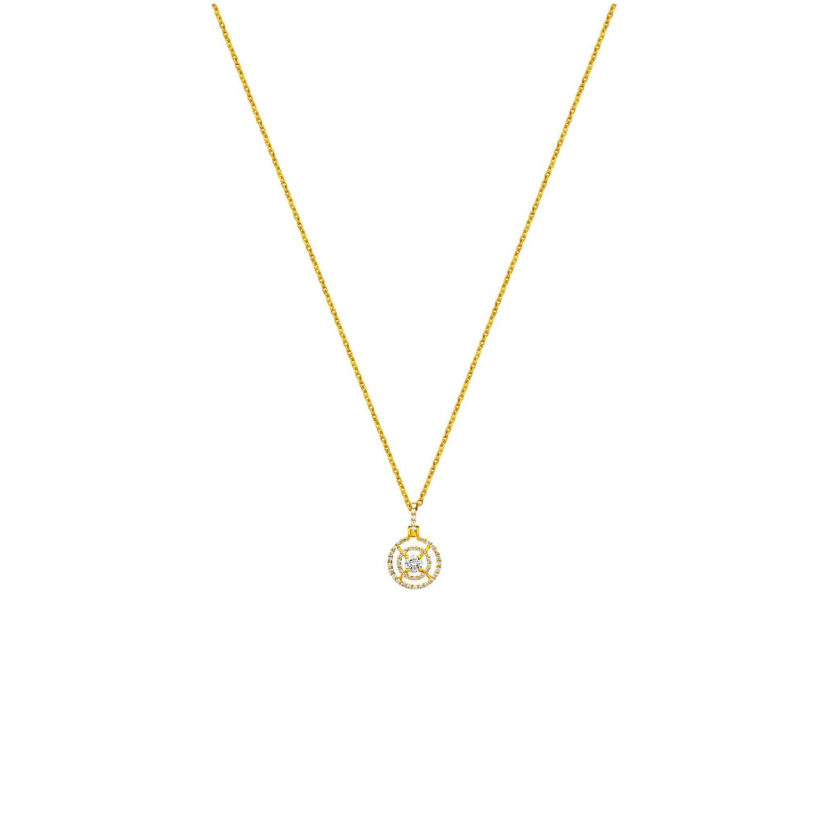 Orbit Natural Diamond Necklace in 18KT Gold