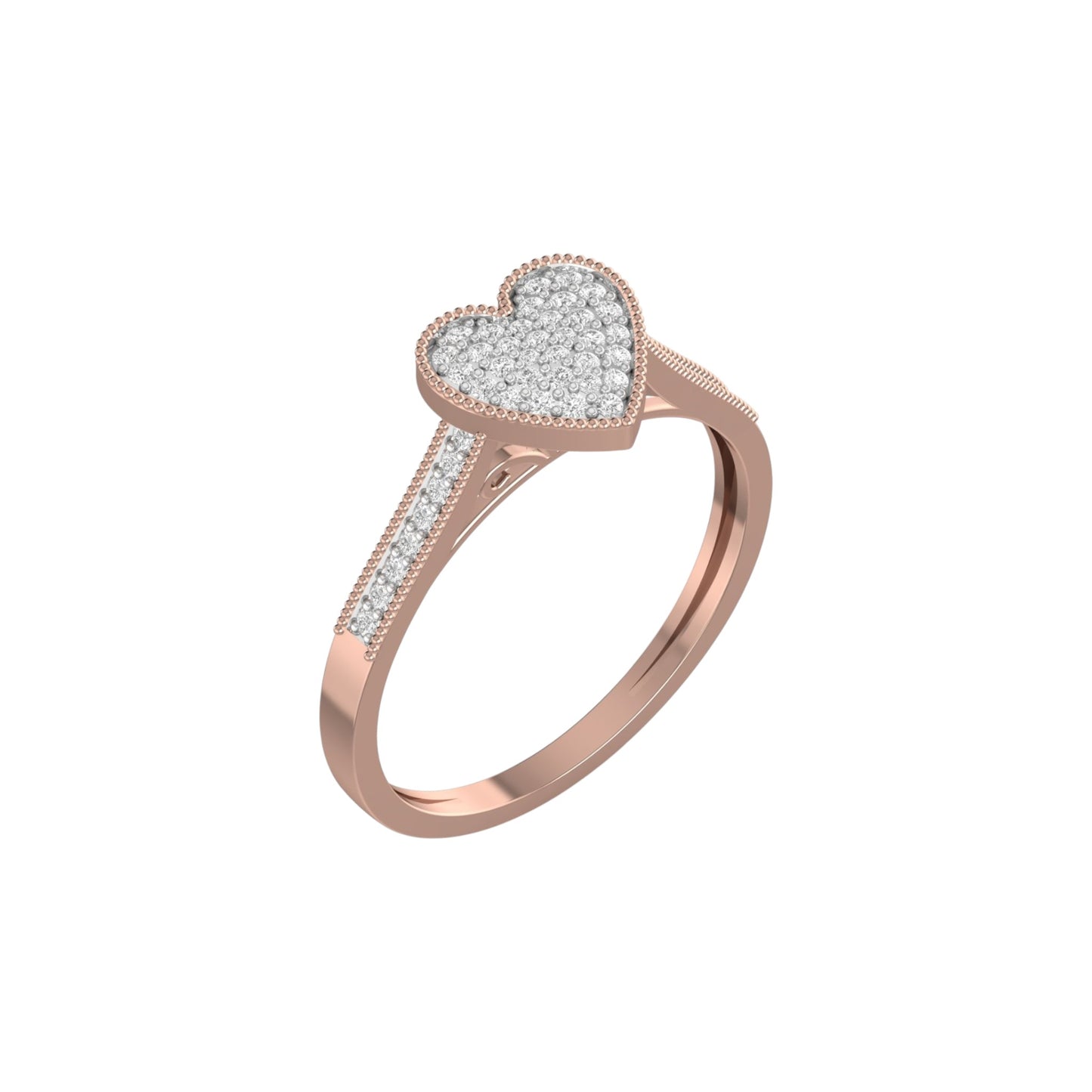 Pearl Heart Cut Diamond Engagement Ring in 18K Gold