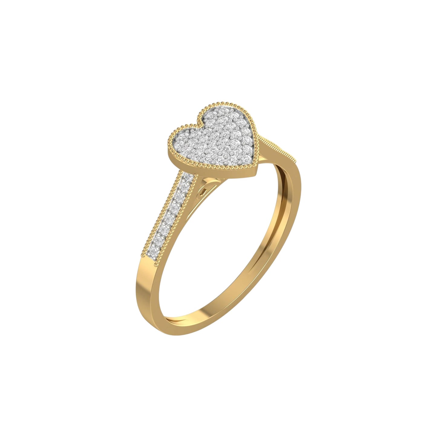 Pearl Heart Cut Diamond Engagement Ring in 18K Gold