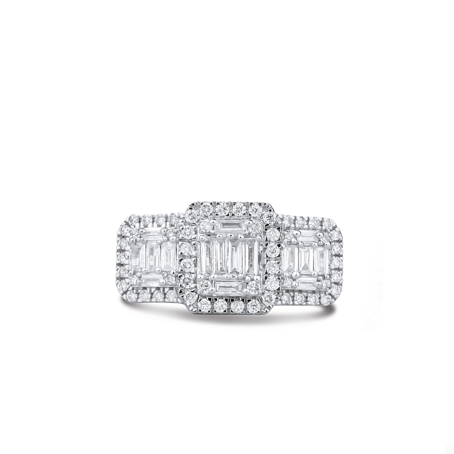 Diamond earrings on a white background